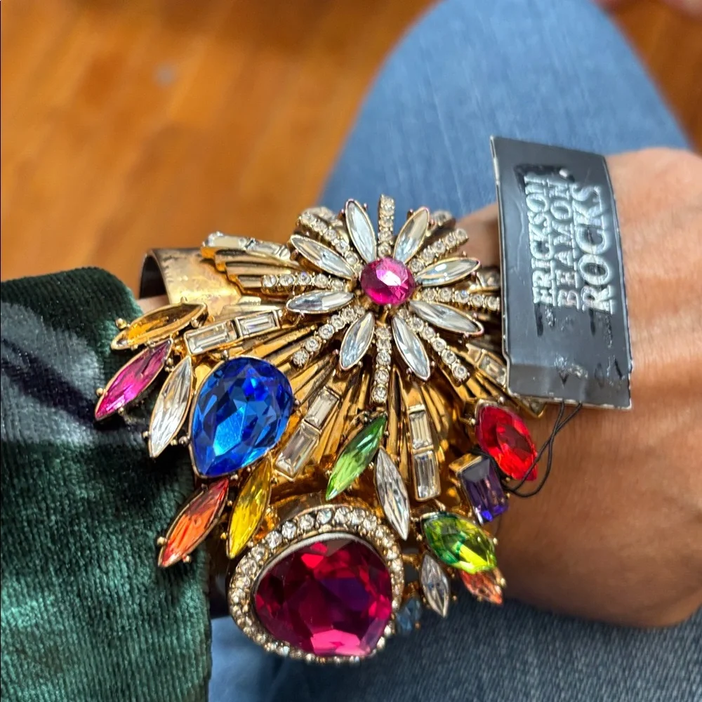 Erickson Beamon Multicolor Crystal Gold Bracelet - Picture 2 of 4